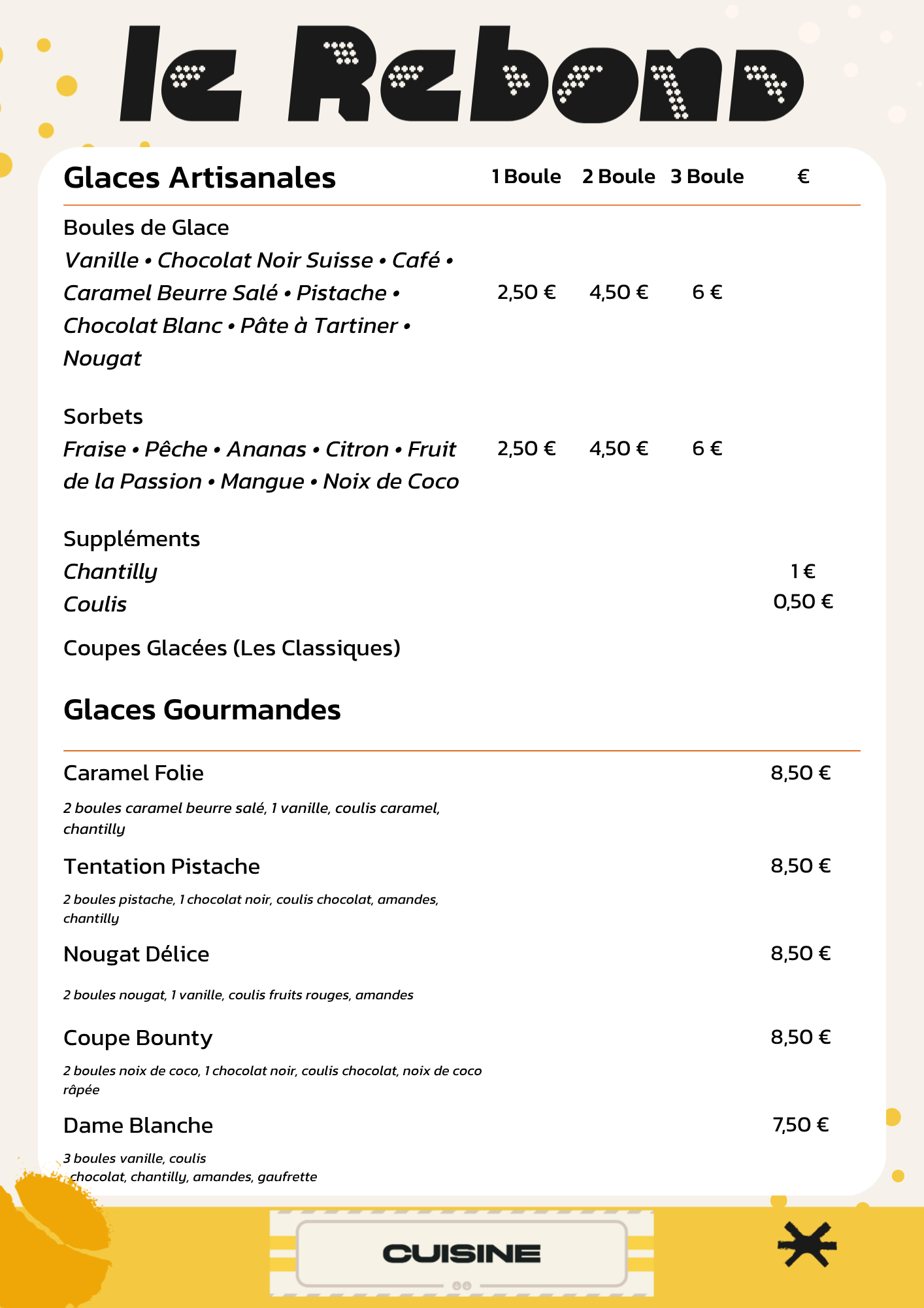 Menu Le Rebond — page 2