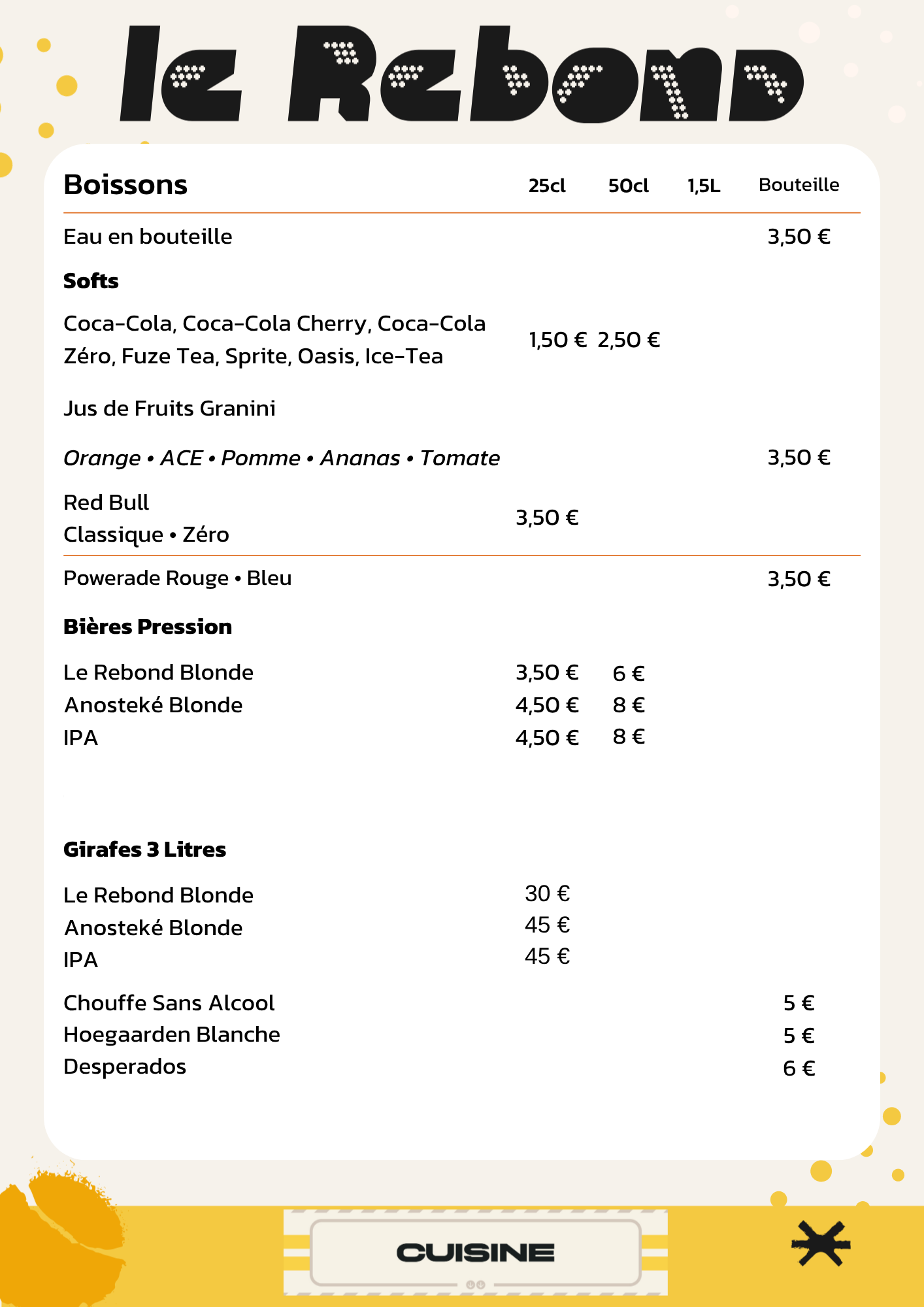 Menu Le Rebond — page 3